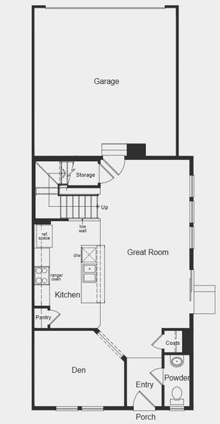 2D floor plan layout for the Plan 1755 by KB Home in The Nest Villas at Canyon Creek, Erie, CO (Image 7).