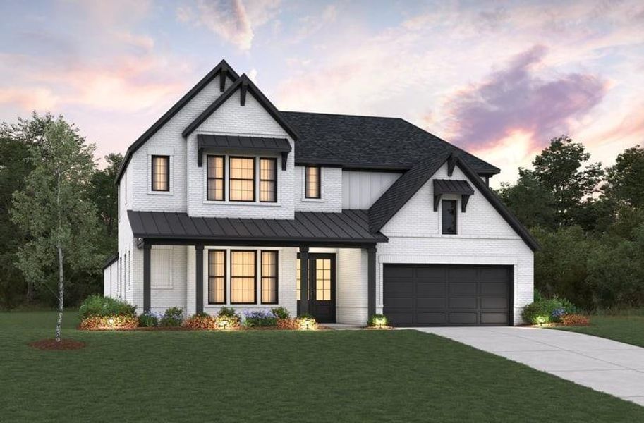 Front exterior of a new home in Ellwood, Iowa Colony, TX, highlighting curb appeal (Image 1). Front exterior of a new home in Ellwood, Iowa Colony, TX, highlighting curb appeal (Image 1).