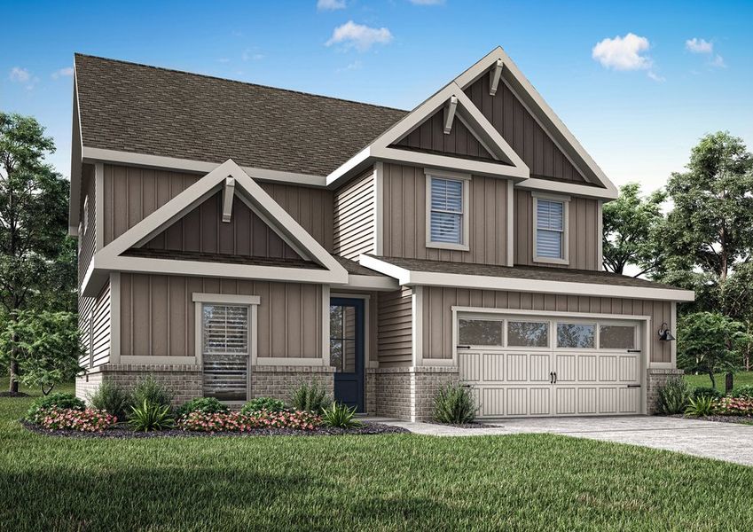 Representative exterior photo of a completed home built from the Oconee by LGI Homes in Mount Tabor Pointe, Dallas, GA (Image 14).