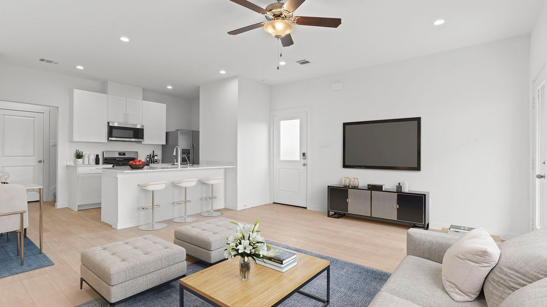 Furnished interior view inside a new home in Lexington Village, Missouri City (Image 8). Furnished interior view inside a new home in Lexington Village, Missouri City (Image 8).