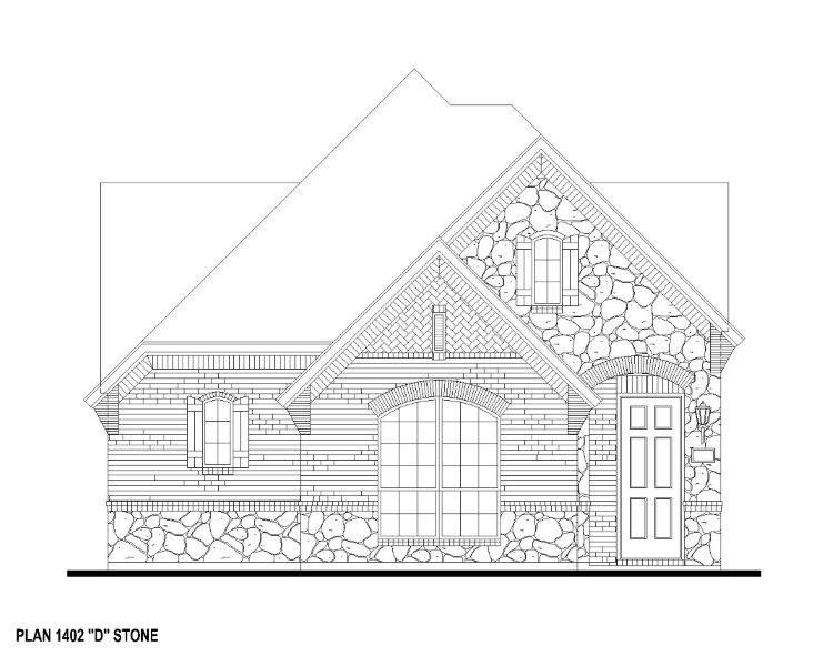 Plan 1402 Elevation D w/ Stone