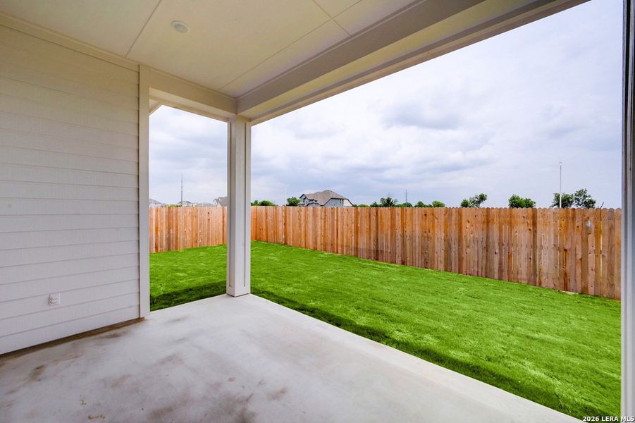 Exterior details and patio area of a home in Venado Crossing, Cibolo (Image 18).