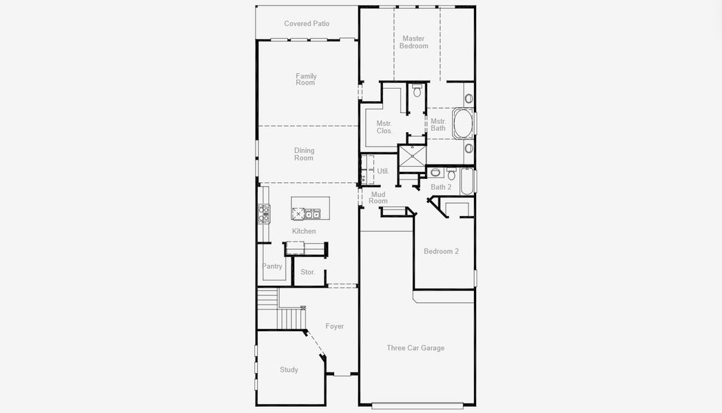 2D floor plan layout for the Easton by Coventry Homes in Painted Tree 50', McKinney, TX (Image 4).