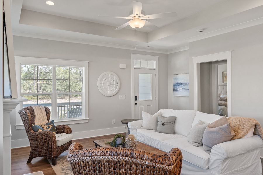 Representative furnished interior of a home built from the Grantville by Bill Clark Homes in The Sanctuary at Sunset Beach, Sunset Beach (Image 9).