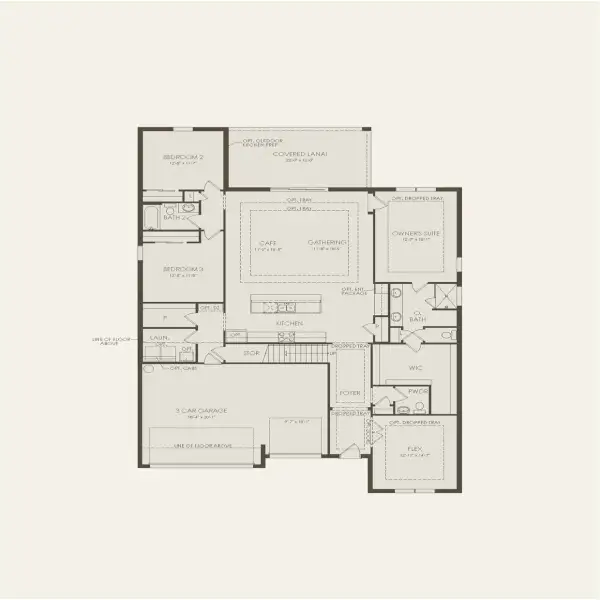 2D floor plan layout for the Mahogany Grand by Pulte Homes in Highland Pines, Leesburg, FL (Image 3).