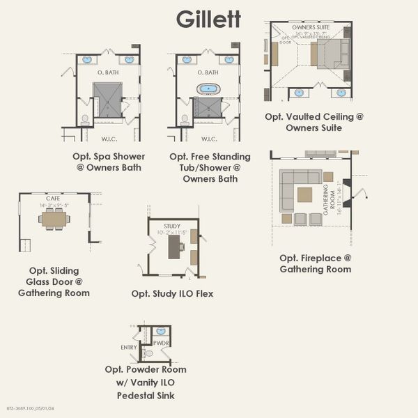 2D floor plan layout for the Gillett by Pulte Homes in Mission Hills, Garland, TX (Image 4). 2D floor plan layout for the Gillett by Pulte Homes in Mission Hills, Garland, TX (Image 4).