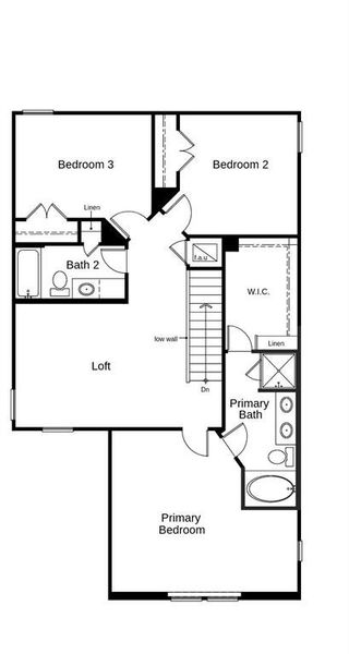 This floor plan features 3 bedrooms, 2 full baths, 1 half bath and over 1,800 square feet of living space.