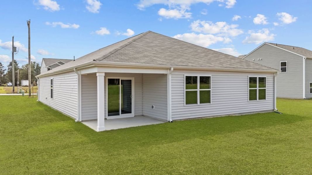 Exterior details and patio area of a home in Wilson's Ridge, Wilson's Mills (Image 23).