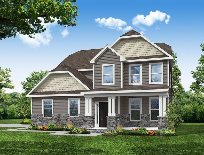 Representative exterior photo of a completed home built from the Atherton by Eastwood Homes in Twin Creek Forsyth, Kernersville, NC (Image 7).