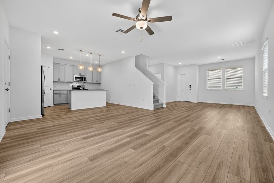 Representative unfurnished interior of a home built from the Sandgrouse by Taylor Morrison in Longview, Del Valle (Image 8). Representative unfurnished interior of a home built from the Sandgrouse by Taylor Morrison in Longview, Del Valle (Image 8).