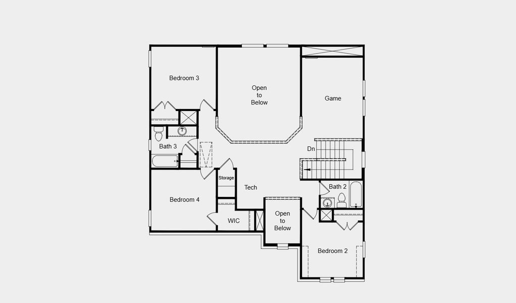 2D floor plan layout of this home in South Oak, Lakewood Village, TX (Image 4).