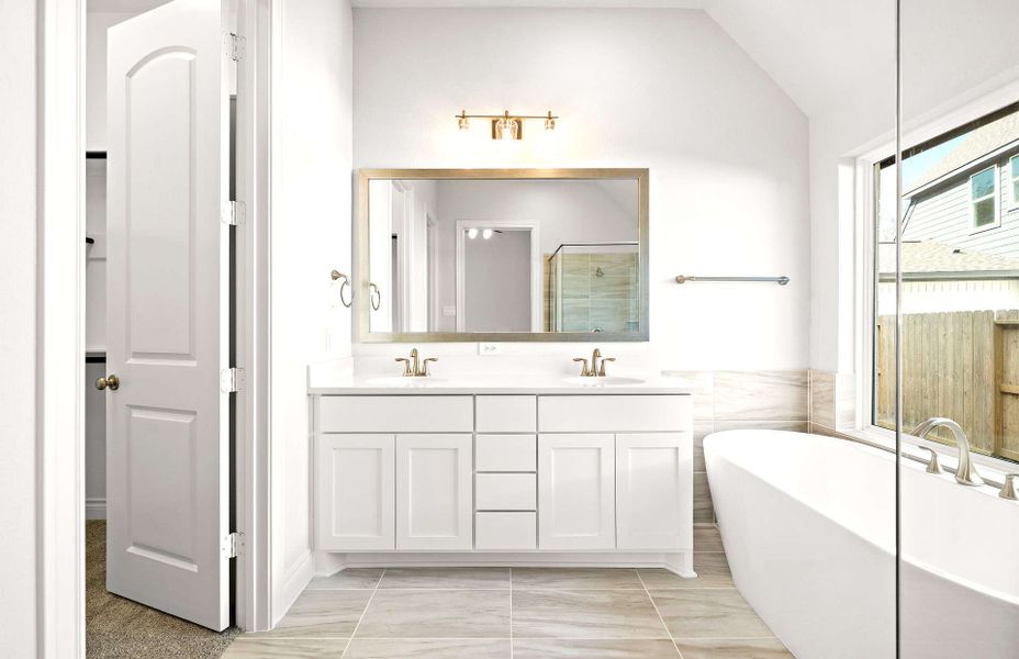 Representative furnished interior of a home built from the 2406 by Ravenna Homes in The Highlands 55′, Porter (Image 16).