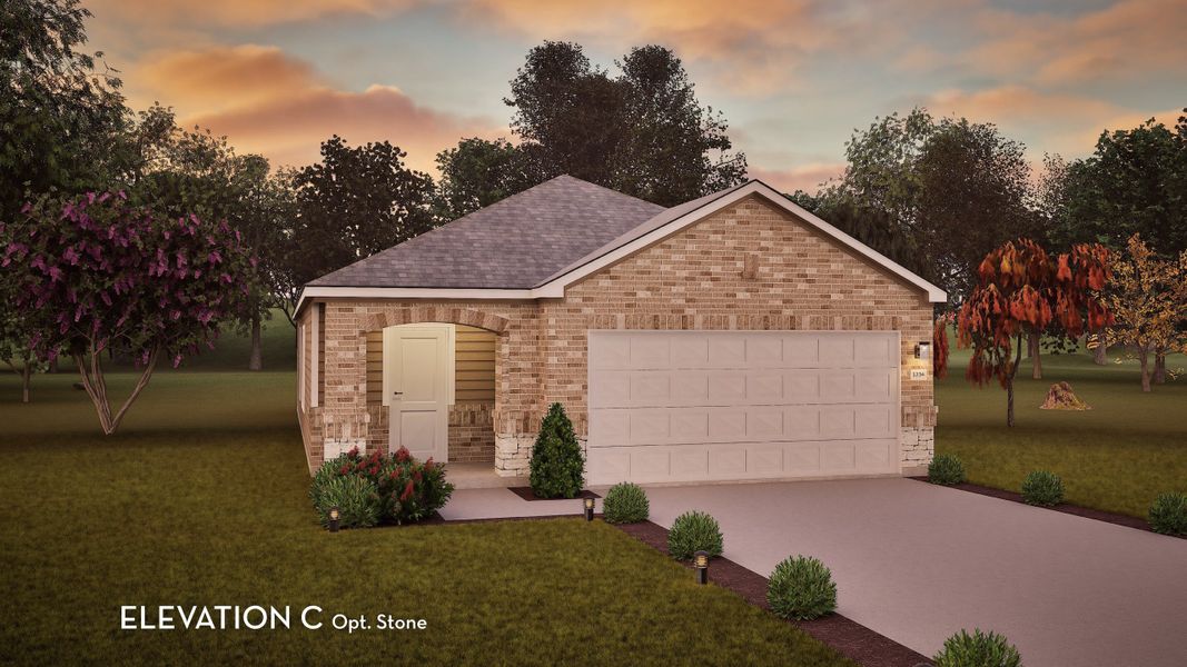 Representative exterior photo of a completed home built from the Oak by CastleRock Communities in The Canopies, Splendora, TX (Image 14).