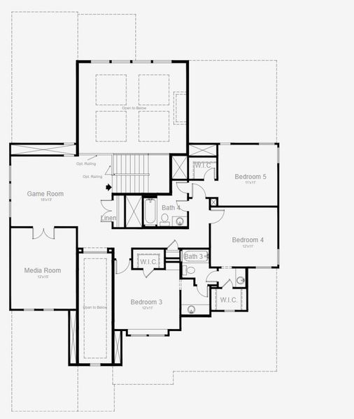 2D floor plan layout for the Medina by Scott Felder Homes in Caliterra, Dripping Springs, TX (Image 3).
