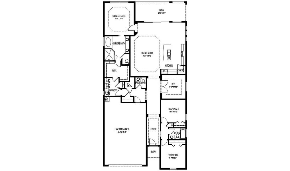 2D floor plan layout of this home in Stonewater, Cape Coral, FL (Image 2).
