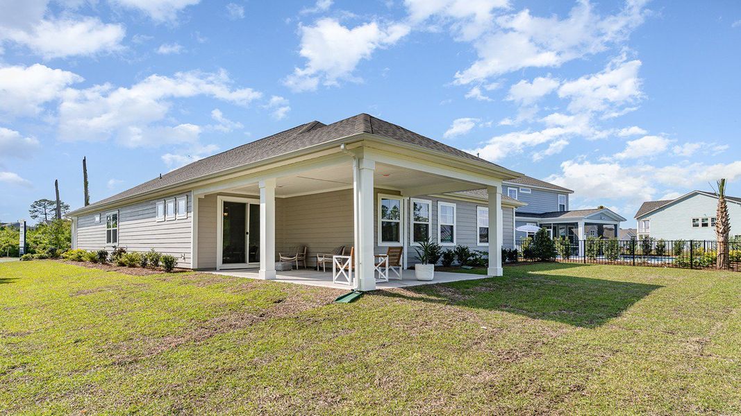 Representative exterior photo of a completed home built from the DARBY by D.R. Horton in The Retreat at Wild Wing, Conway, SC (Image 22).