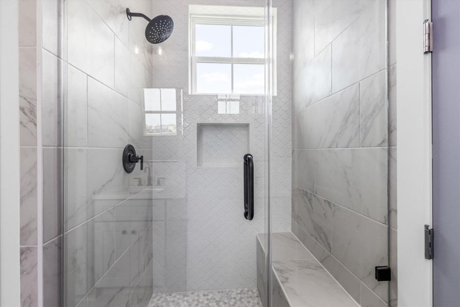 Start your morning in this incredible walk-in shower.