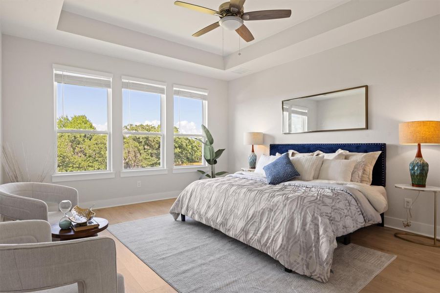 Furnished interior view inside a new home in Palmera Ridge, Leander (Image 11). Furnished interior view inside a new home in Palmera Ridge, Leander (Image 11).