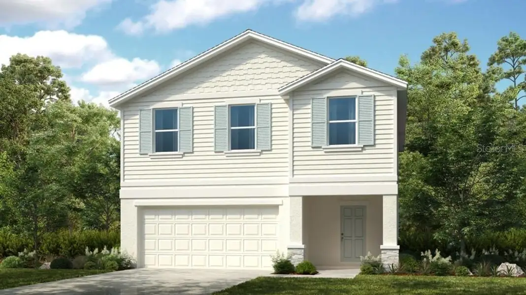 Front exterior of a new home in Solena, North Fort Myers, FL, highlighting curb appeal (Image 1). Front exterior of a new home in Solena, North Fort Myers, FL, highlighting curb appeal (Image 1).