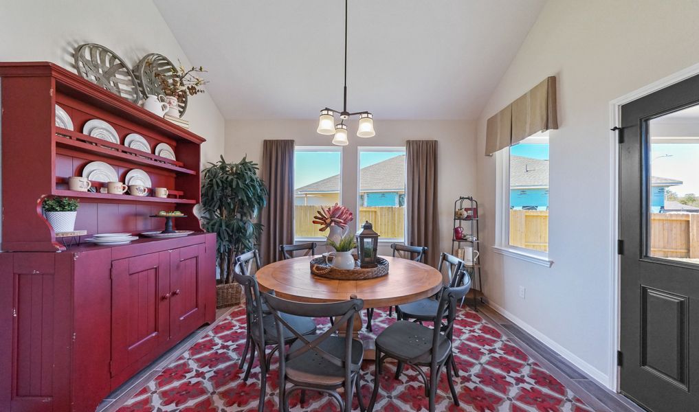 Dining area near covered patio