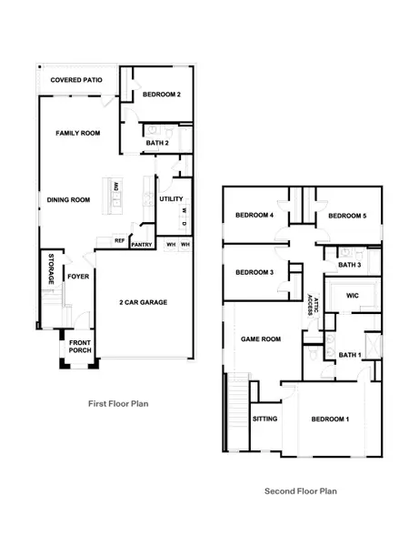 2D floor plan layout for the The Madison by D.R. Horton in Carillon, Manor, TX (Image 3).
