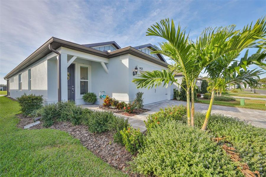 Exterior details and patio area of a home in Del Webb BayView, Parrish (Image 24).