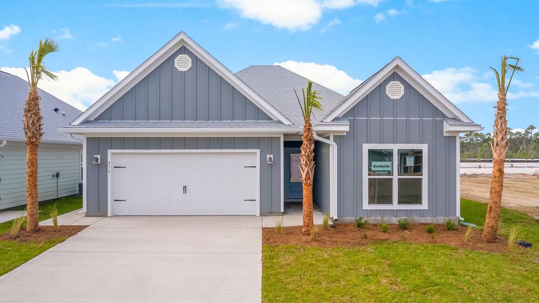 Representative exterior photo of a completed home built from the The Kennedy by D.R. Horton in WindMark Beach, Port Saint Joe, FL (Image 2). Representative exterior photo of a completed home built from the The Kennedy by D.R. Horton in WindMark Beach, Port Saint Joe, FL (Image 2).