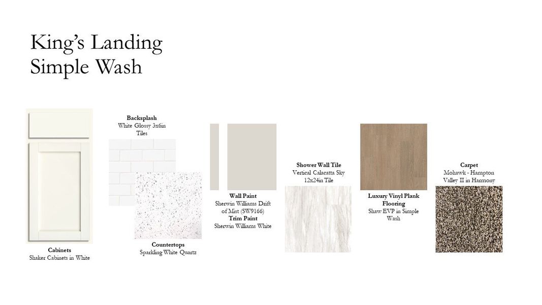 Materials commonly used for homes built from the Irving by D.R. Horton in King's Landing, Corpus Christi (Image 4). Materials commonly used for homes built from the Irving by D.R. Horton in King's Landing, Corpus Christi (Image 4).