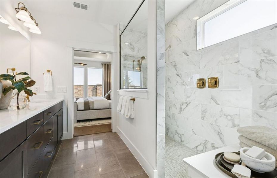 Gorgeous spa shower in owner's bath *model representation, some features may vary