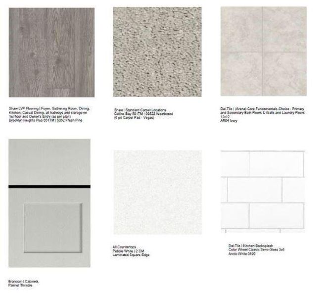 Design Selections.  Home is under construction and selections are subject to change.