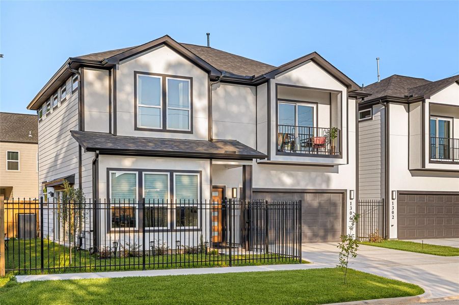 Front exterior of a new home in , Houston, TX, highlighting curb appeal (Image 24). Front exterior of a new home in , Houston, TX, highlighting curb appeal (Image 24).
