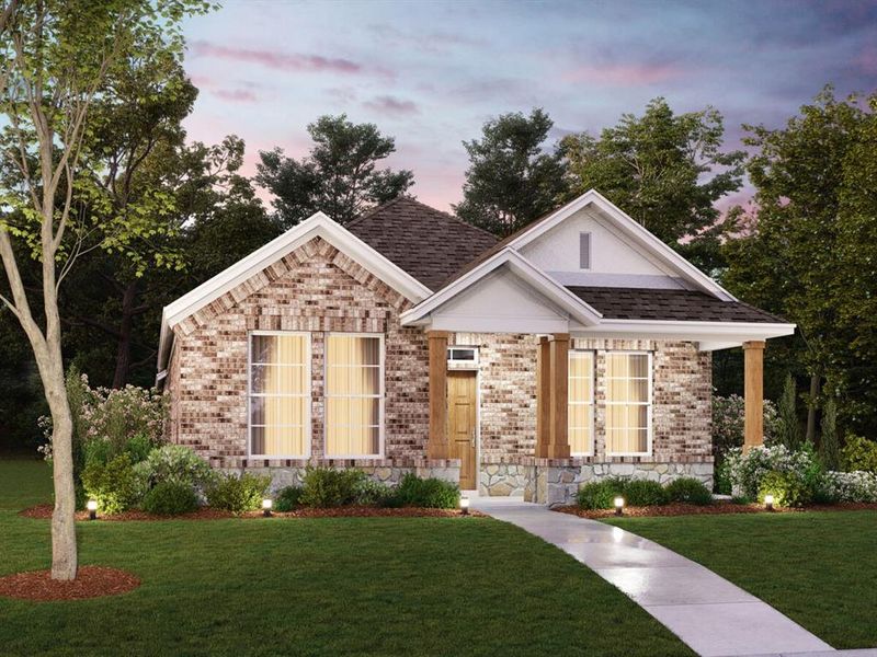 Front exterior of a new home in Tarrytown, Crowley, TX, highlighting curb appeal (Image 1). Front exterior of a new home in Tarrytown, Crowley, TX, highlighting curb appeal (Image 1).