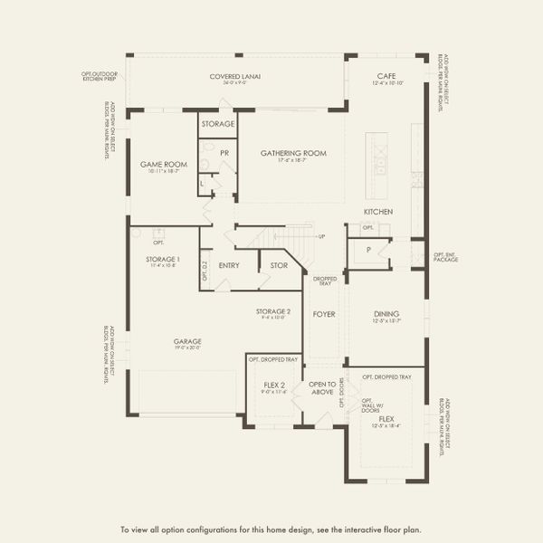 2D floor plan layout for the Roseland by Pulte Homes in Avera, Orlando, FL (Image 6).