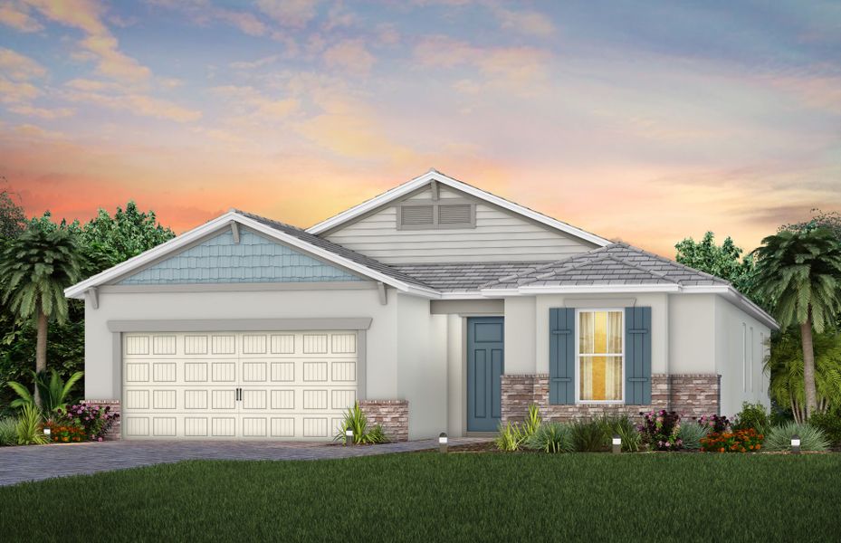 Representative exterior photo of a completed home built from the Mystique by DiVosta in BeachWalk by Manasota Key, Englewood, FL (Image 20).