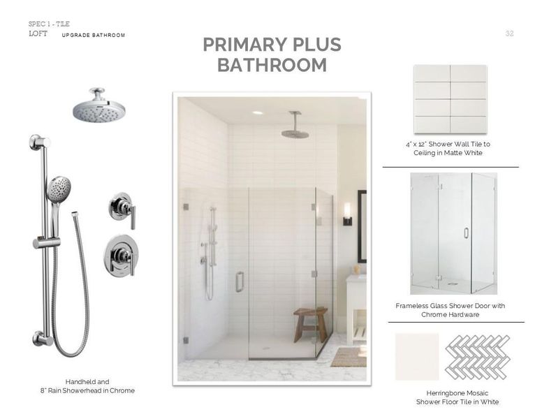 Loft Look Palette 2: Primary Bathroom Selection Sheet (*Artist rendering used for illustration purposes only.) Loft Look Palette 2: Primary Bathroom Selection Sheet (*Artist rendering used for illustration purposes only.)