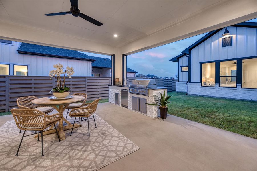 Massive covered patio with outdoor kitchen Massive covered patio with outdoor kitchen