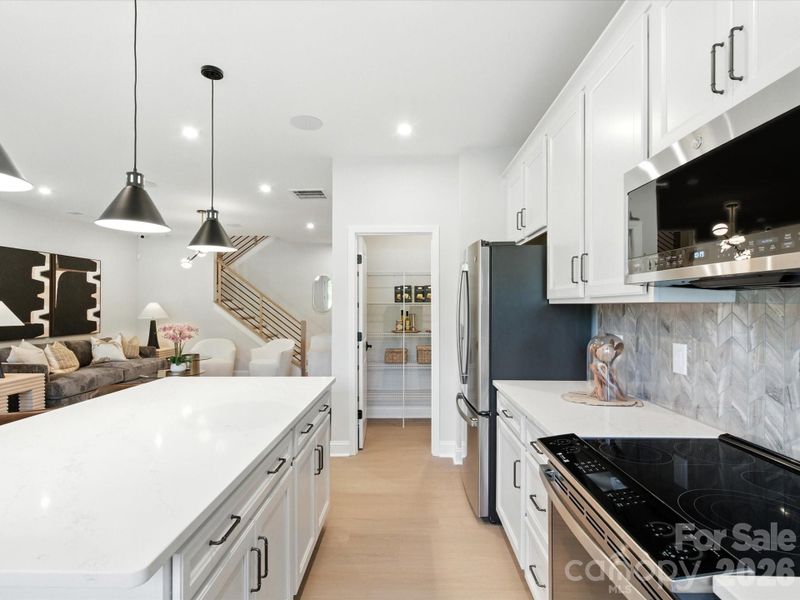 Chef inspired kitchen with large pantry