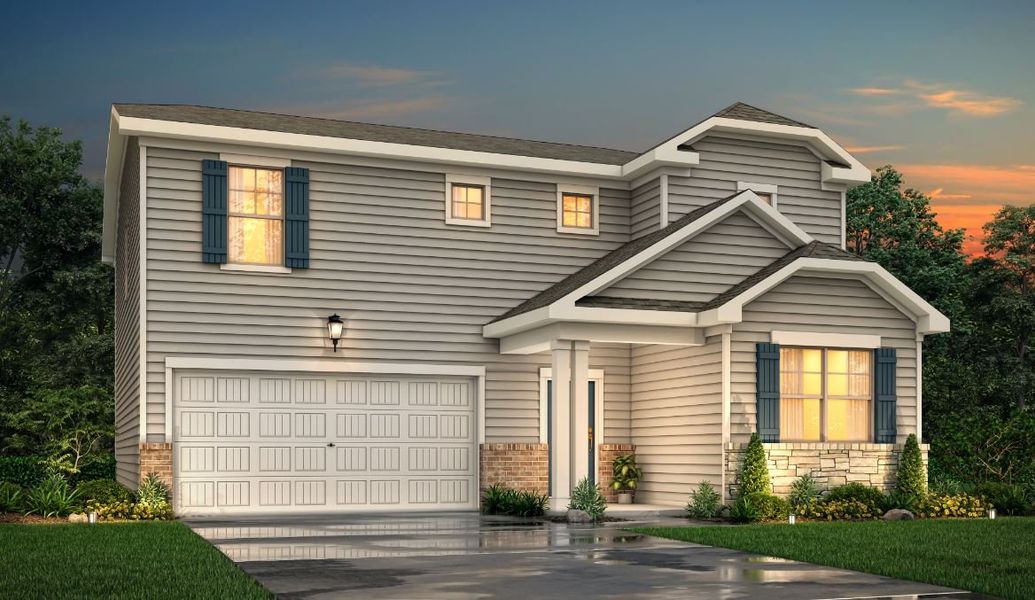 A house with a garage. A house with a garage.