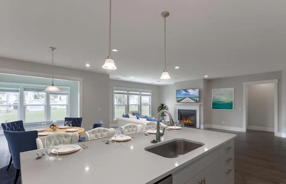 Furnished interior view inside a new home in Reunion, Flowery Branch (Image 3). Furnished interior view inside a new home in Reunion, Flowery Branch (Image 3).