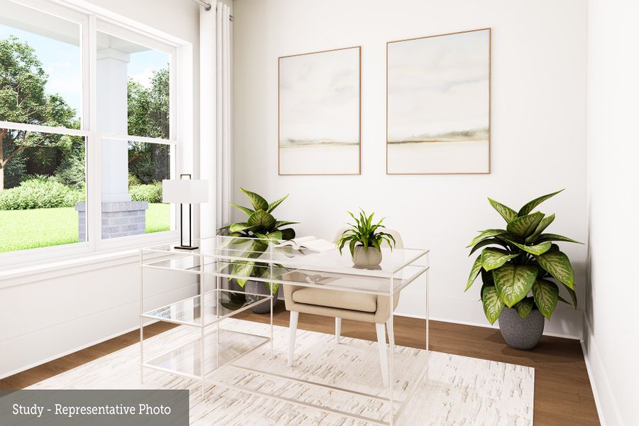 Representative furnished interior of a home built from the The Mansfield by David Weekley Homes in Grange - Reserve Collection, Katy (Image 5).