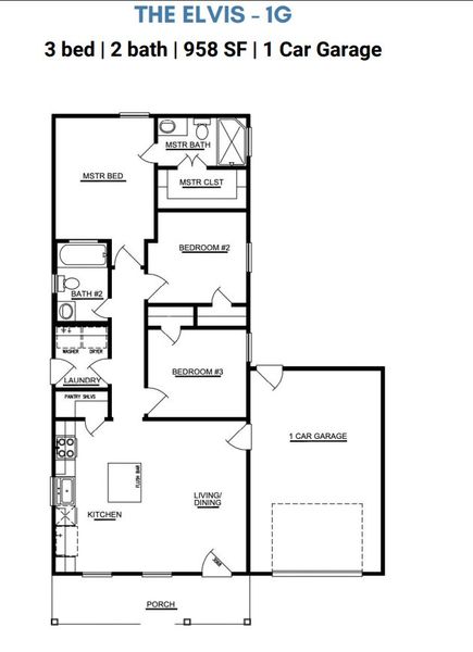 2D floor plan layout for the The Elvis by ICONIQ Homes in Arrowhead Lakes, Willis, TX (Image 2). 2D floor plan layout for the The Elvis by ICONIQ Homes in Arrowhead Lakes, Willis, TX (Image 2).