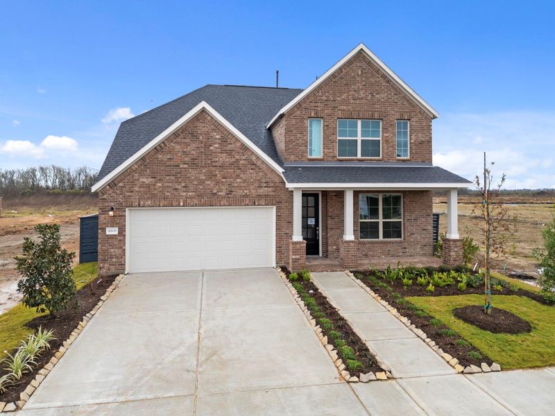Front exterior of a new home in Austin Point, Richmond, TX, highlighting curb appeal (Image 24).