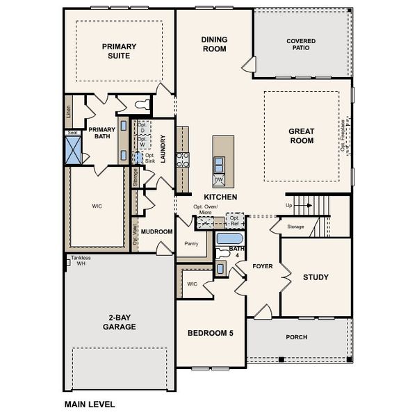 2D floor plan layout for the Finley by Century Communities in Sunterra Lakes, Brookshire, TX (Image 3). 2D floor plan layout for the Finley by Century Communities in Sunterra Lakes, Brookshire, TX (Image 3).