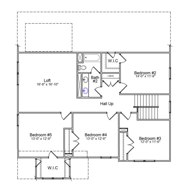 2D floor plan layout of this home in Scotts Hill Village, Wilmington, NC (Image 3).