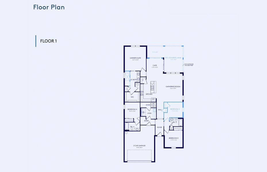 2D floor plan layout of this home in Seaire, Parrish, FL (Image 4).