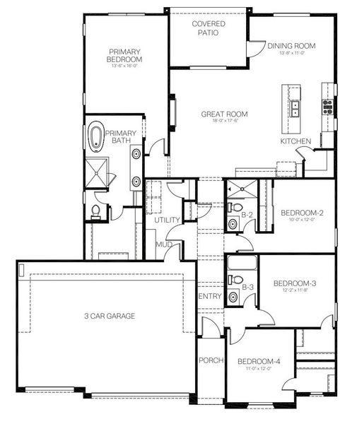 2D floor plan layout of this home in Emerald Estates, El Paso, TX (Image 2). 2D floor plan layout of this home in Emerald Estates, El Paso, TX (Image 2).
