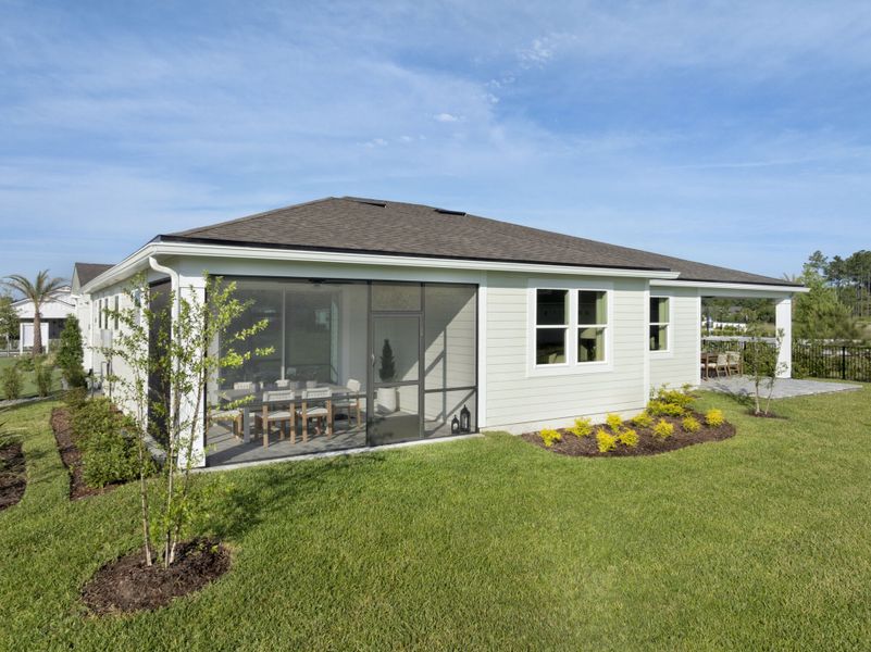 Exterior details and patio area of a home in RiverTown - WaterSong, St. Johns (Image 3).