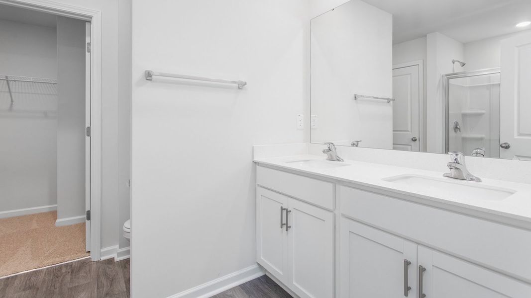 Furnished interior view inside a new home in The Gables at Edinborough Townes, Gibsonville (Image 6). Furnished interior view inside a new home in The Gables at Edinborough Townes, Gibsonville (Image 6).