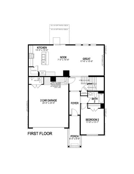 2D floor plan layout of this home in Brighton Crossing, Brighton, CO (Image 3).