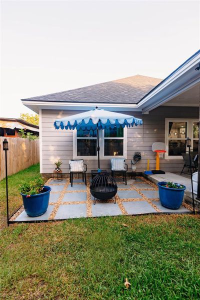 Exterior details and patio area of a home in , Bryan (Image 3).